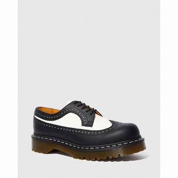 Dr Martens 3989 Bex Smooth Kožené - Cierne/ Biele Brogue Topanky Panske, DR0070